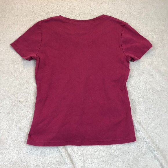 Eddie Bauer Womens T-Shirt Medium Short Sleeve V-Neck Pullover Basic Casual Red - Picture 8 of 8